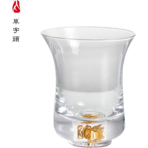 Transparent Crystal Single Gold Bottom Bubble Tea Cup 81ml 501069