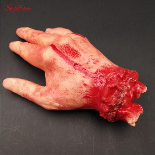 Halloween Props Broken Finger Hand Foot Blood Horror Halloween Decoration Severed Bloody Limbs Novelty Dead Broken Hand 6Z