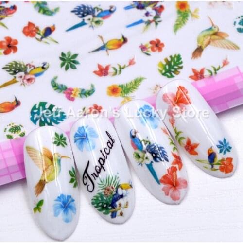 Beauty flower series self adhesive nail art decorations sticker decals manicure nails accessories tool