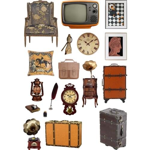 Vintage Furniture Stickers Crafts And Scrapbooking stickers kids toys book Decorative sticker DIY Stationery