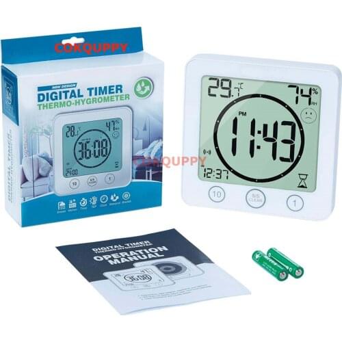 Waterproof Bathroom Clock and Timer for Shower, Digital Water Resistant Shower Alarm Clocks with Suction Cup, Water Proof Bathro