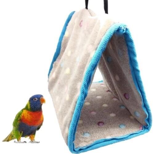 Winter Warm Bird Parrot Nest Suspended Hut Plush Hammock Hanging Snuggle Cave Hut Hideaway