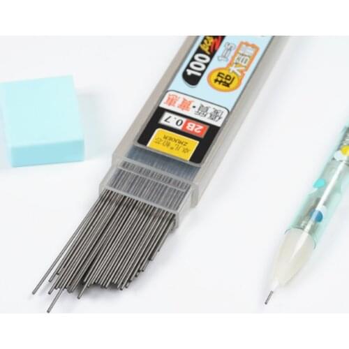 100Pcs/Box Mechanical Pencil Lead 0.5mm/0.7mm 2B Pencil Rod Automatic Pencil Lead Refill School Art Sketch Drawing Supplies
