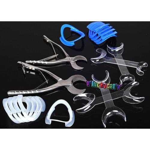 2*Dental Plaster Shears Scissor +10*Dental lab O-shape Lip Cheek Mouth Opener+4* Dental Double-head Mouth Opener