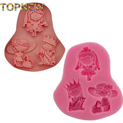 3Pcs Girl Silicone Fondant Chocolate Mould Cake Decoration Mold Bakeware Cooking Tools 2908