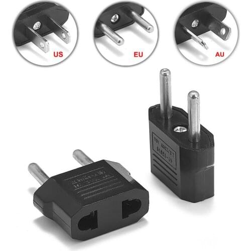 3000pcs US To EU Plug Adapter Converter AU US EU Europe Australian New Zealand Travel Power Adapter AC Electrical Socket Outlet