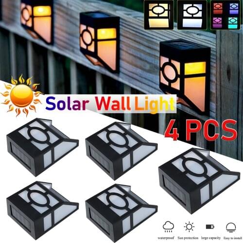 4/2/1 PCS Upgraded RGB Changing Color Solar Retro Wall Light Solar LED Pane Lighting Wall Light Outdoor Rainproof Wall Light