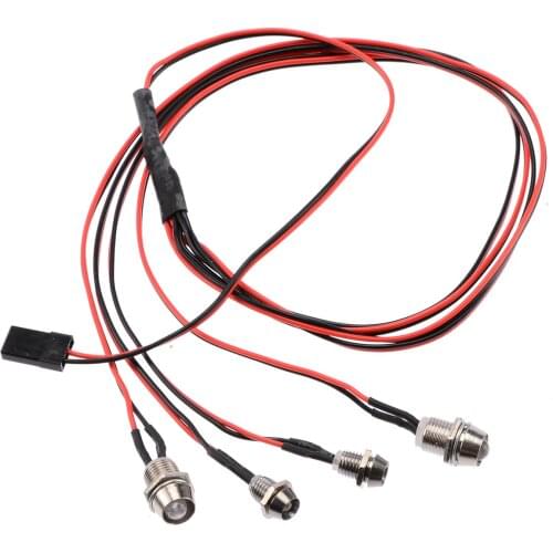 4Pcs Metal Drift Car LED Night 5mm & 3mm Headlamps Headlights LED Light Upgrade Part for RC Car Accessories