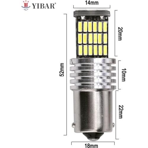 45-SMD LED 12V 24V P21W Bay15d 1156 Ba15s Car Bulbs Turn Signal Reverse Brake Lihgt
