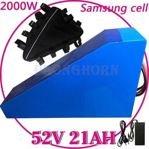 52V Lithium Battery use Samsung Cell 52V 2 AH Electric Bicycle Battery 52V 2000W 1500W Electric Scooter Battery With 5A Charger