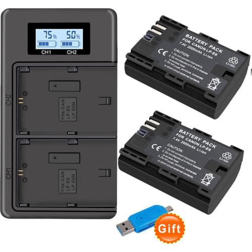 PALO 2000mAh LP-E6 LPE6 Camera Battery For Canon EOS 5D Mark II 2 III 3 6D 7D 60D 60Da 70D 80D DSLR EOS 5DS lp e6 Dropshipping