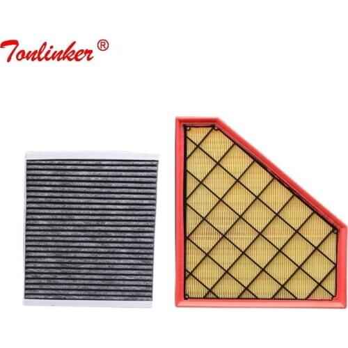 Tonlinker Car Air Filter Cabin Filter 2Pcs Set For Cadillac ATS 2.0 LTG 3.6 LF4 CTS 2012-2020 Model Filter OEM 20857930 13503675