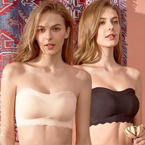 Strapless Plus Size Bras for Women Lingerie Sexy Seamless Bralette Smooth Padded Tube Tops Push Up Invisible Brassiere 5XL 6XL