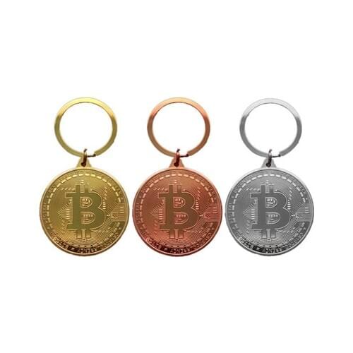 2020 New Copper Plated Bitcoin Key Chain Key Ring Commemorative Collectors Fashion Jewelry Friends Gifts Bag Pend