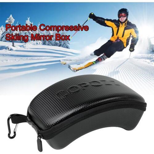 Snowboard With Hook Ski Glasses Case Lightweight PU Leather Carrying Winter Solid Portable Sports Shockproof Hard Protection