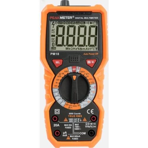 Professional Digital Multimeter PM18A C True RMS AC/DC Voltage Resistance Meter Capacitance Temperature NCV Tester megometer