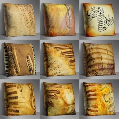 Yellow Note Double Side Print Cushion Cover Polyester Decorative for Sofa Seat Soft Throw Pillow Case Cover 45x45cm