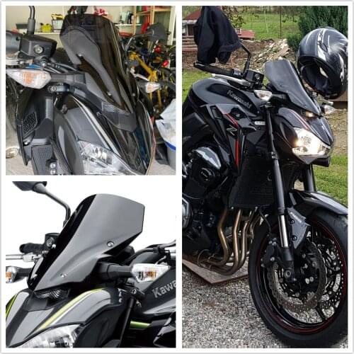 Smoke High Quality Windshield Windscreens Air Wind Deflector MOTO For Kawasaki Z900 Z 900 2017 2018 green&black