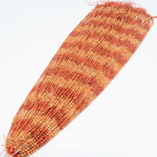 Natural Coral Faceted Round Beads 3.5mm, Selected Color