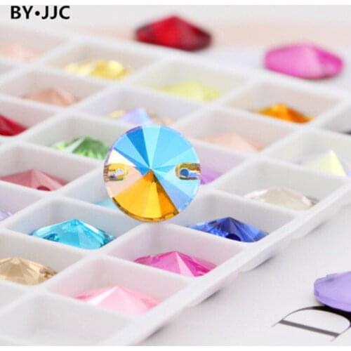 BY·JJC flatback rhinestone round flatback beads Claw Colorful Stones k9 sew on rhinestone mix color
