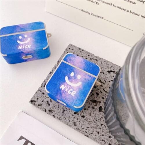 Cute Smile Face Leather Earphone Case for Apple Airpods Pro 2 1 Cover Headphone Case Box Fashion Wireless Charging Funda