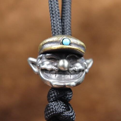 Evil Elf Paracord Brass Knife Beads EDC Flashlight Lanyard Pendants Hangings Outdoor Survival Tool DIY Umbrella Rope Accessories