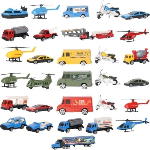 Diecast Metal Car Model Alloy Car Models Diecast Car Miniatures Educational Boys Toys Gift Plane Helicopter Truck Accessories