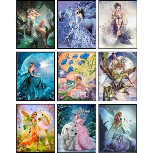 Embroidery Counted Cross Stitch Kits Needlework - Crafts 14 ct Aida DMC Color DIY Arts Handmade Decor - Fairy Collection 2