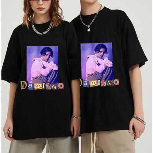 2021 New Summer Fashion Maneskin Damiano T Shirt Men Casual Hip Hop T-Shirt Male Harajuku Kawaii O-Neck Cotton Tee Shirt Tshirts