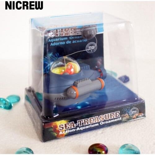 NICREW New Aquarium Ornament Fish Tank Decoration Submarine Connect With Air Pump For Moving Fish Fish tank accessories Hot Sale