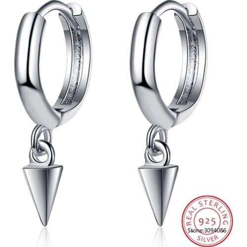 Punk Huggies Earrings for Women and Men 925 Sterling Silver Unique Design Stylish Unisex Jewelry Pendientes SCE779