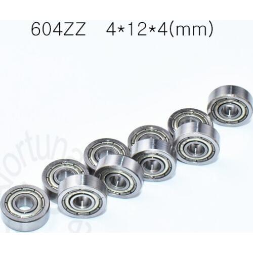 Carbon steel 604 604ZZ 4*12*4(mm) 10pieces bearing bearings metal Sealed Bearing Economical practical