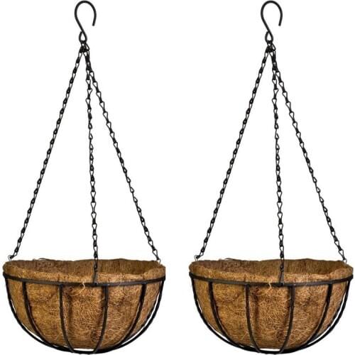 Hanging Basket for Plants Garden Flower Planter with Chain Plant Pot Home Balcony Decoration 2 pcs-8 inch