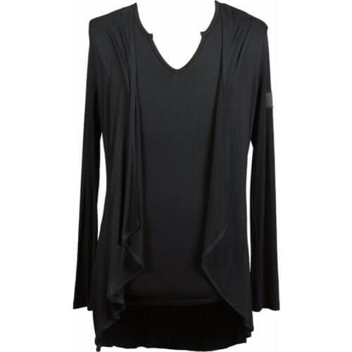 Popular Latin Dance Shirts For Male Black Gary Modal Tops Wears Adults Men Ballroom Traditional Casual Practising Fabric 10390