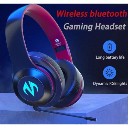 Professional Gaming Headset Bluetooth Wireless E-Sports 7.1 Surround Noise Canceling No Delay With Mic For Mobile Tablet PS4 PC