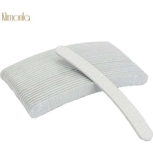 25pcs Professional Nail File Sanding Buffers For Manicure Pedicure Care 100/180 Curved Banana Nail Art Polish Files Beauty Tools
