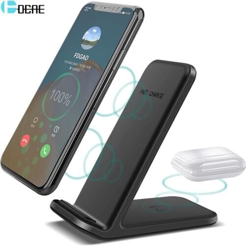 Qi Wireless Charger 2 in 1 Charging Dock for iPhone SE 2 11 XS XR X 8 AirPods Pro 15W Fast Charge Stand for Samsung S20 S10 Buds