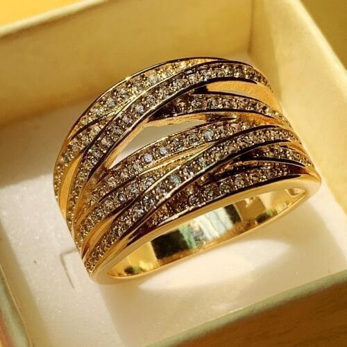 Size 6-10 Hot Sale Sparkling Luxury Jewelry 10KT Gold Fill