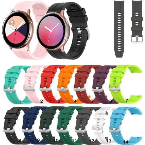 20mm Silicone Watch Band Strap For Samsung Galaxy Watch Active 2 40mm 44mm for Watch3 41mm Gear Sport Replacement band strap