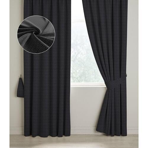 BYT WOVEN MESH TEXTURED LUXURY BACKDROP CURTAIN PİLESİZ SINGLE WING BLACK 207
