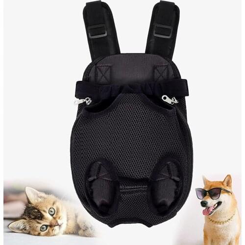 Pet Carrier Backpack Mesh Dog Cat Front Carriers Bag Outdoor Travel Breathable Portable Wide Shoulder Straps Pads Backpack