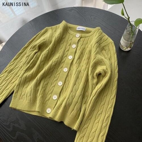 Winter Autumn Cardigan Casual Warm O-neck Women Sweater Long Sleeve Female Buttons Knitted Jumpers Cardigans Sweater Knit Tops