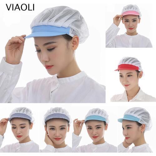 2019 New Net Hat Chef Hat Kitchen Health Work Hats Canteen Restaurant Food Service Bakery Baking Female Women Breathable Cap hat