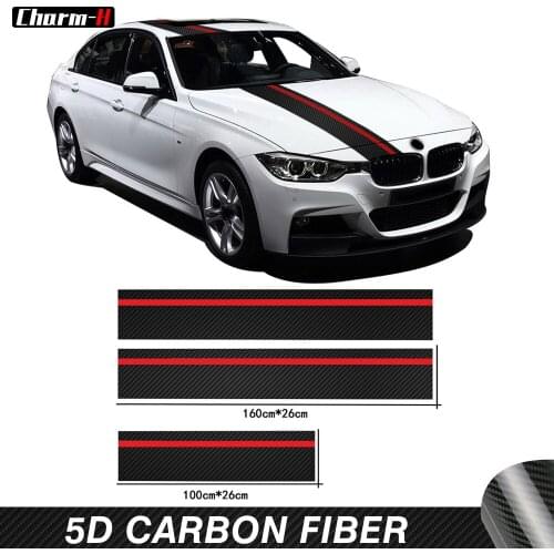 5D Carbon Fiber Vinyl Car Hood Bonnet Roof Rear Trim for BMW 3 Series F30 F31