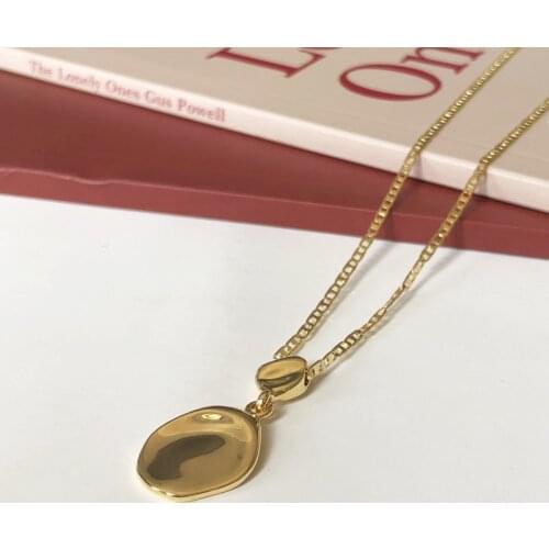 WTLTC 2021 INS Hot Hammered Small Coin Pendant Necklaces for Women Minimalist Irregular Disc Necklace Retro Link layered Chokers