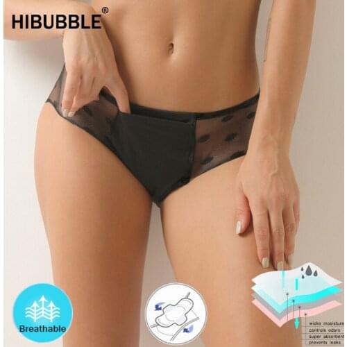 Fast Absorption Underwear Menstrual Panties Period 4 Layer Leak Proof Sexy Mesh Womens Pants Incontinence Briefs Plus Size