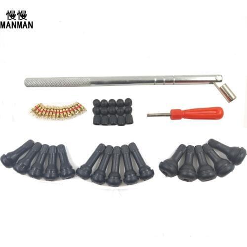 15pcs/pack) TR413 TR414 TR415 Snap-In Tire Valve Stems Short Black Rubber The valve core wrench No inner tire valve disassembl