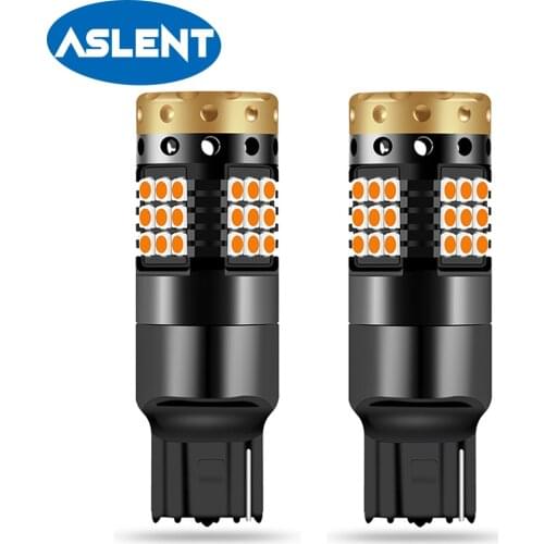 2PCS 7440 W21W 1156 BA15S BAU15S p21w py21w Canbus Light LED Bulbs 12V yellow Super Bright 3030 45SMD For turn signal lights