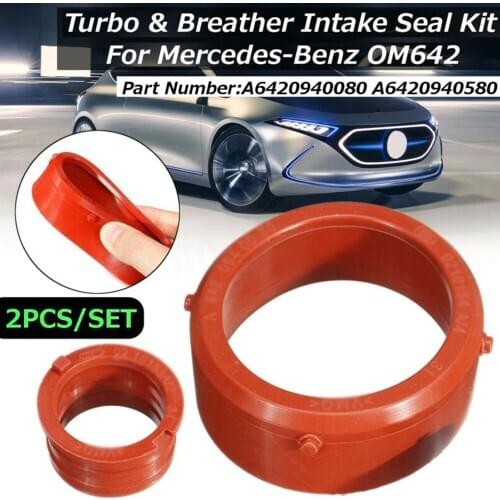 2PCSTurbo Intake Seal Ring&Engine Breather Seal For Mercedes-Benz OM642 Turbo Intake Seal Ring Kit A6420940080 A6420940580