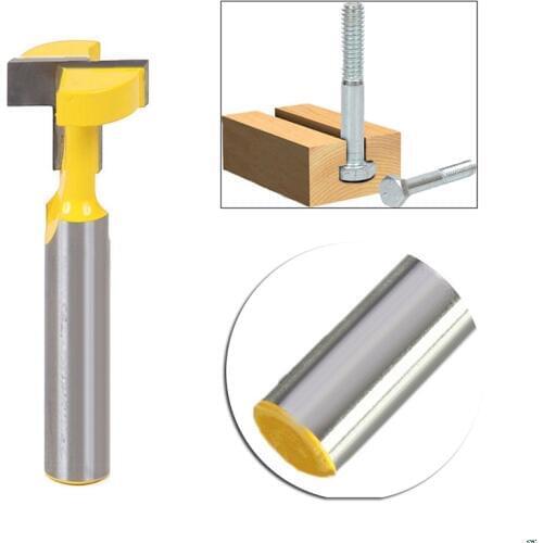 3/8'' T-Slot Cutter 1/4'' Shank Steel Handle Milling Woodworking Router Bit